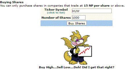 how to get to stock market neopets