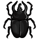 Large Black Collectable Scarab - r99